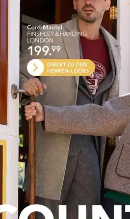 Peek & Cloppenburg Hamburg FINSHLEY & HARDING Cord-Mantel Angebot