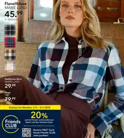 Peek & Cloppenburg Hamburg MARIE LUND Flanellbluse Angebot