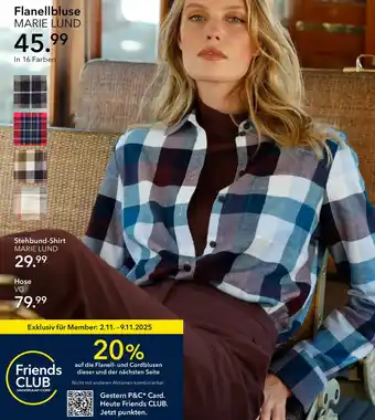 Peek & Cloppenburg Hamburg MARIE LUND Flanellbluse Angebot