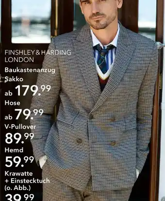 Peek & Cloppenburg Hamburg FINSHLEY & HARDING LONDON Baukastenanzug Sakko Angebot