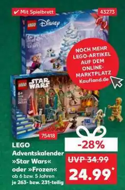 Kaufland LEGO Adventskalender Star Wars oder Frozen Angebot