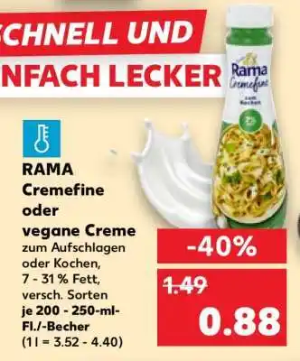 Kaufland RAMA Cremefine oder vegane Creme Angebot