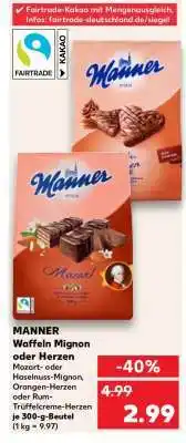 Kaufland MANNER Waffeln Mignon oder Herzen Angebot