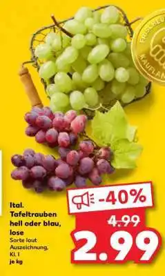Kaufland Ital. Tafeltrauben hell oder blau, lose Angebot