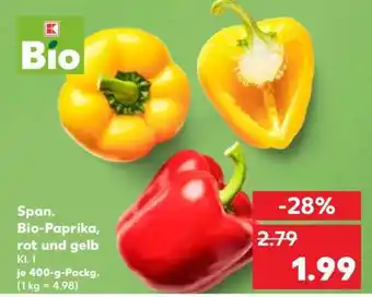 Kaufland Span. Bio-Paprika, rot und gelb Angebot