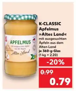 Kaufland K-CLASSIC Apfelmus Altes Land Angebot