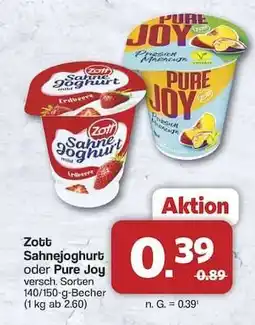 Famila Nord Ost Zott Sahnejoghurt oder Pure Joy Angebot