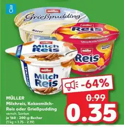 Kaufland MÜLLER Milchreis, Kokosmilch-Reis oder Grießpudding Angebot