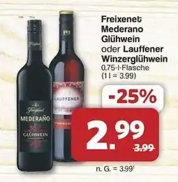 Famila Nord Ost Freixenet Mederano Glühwein oder Lauffener Winzerglühwein Angebot