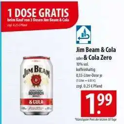 Famila Nord Ost Jim Beam & Cola oder Cola Zero Angebot
