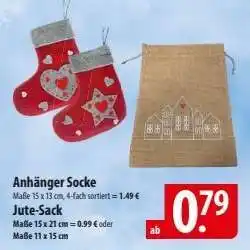 Famila Nord Ost Anhänger Socke / Jute-Sack Angebot