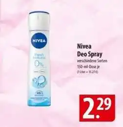 Famila Nord Ost Nivea Deo Spray Angebot