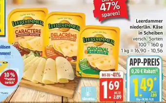Edeka Leerdammer Käse in Scheiben Angebot