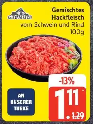 Edeka Gemischtes Hackfleisch vom Schwein und Rind 100g Angebot