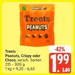 Edeka Treets Peanuts, Crispy oder Choco Angebot