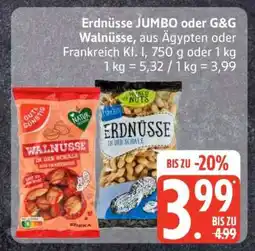 Edeka Erdnüsse JUMBO oder G&G Walnüsse Angebot