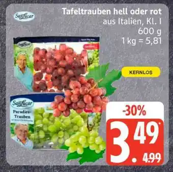 Edeka Tafeltrauben hell oder rot Angebot
