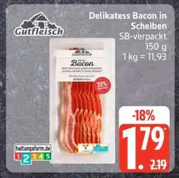 Edeka Delikatess Bacon in Scheiben Angebot