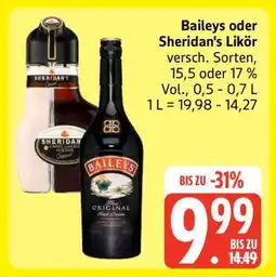 Edeka Baileys oder Sheridan's Likör Angebot