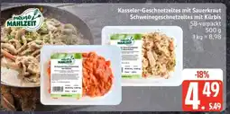 Edeka Kasseler-Geschnetzeltes mit Sauerkraut / Schweinegeschnetzeltes mit Kürbis Angebot