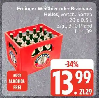 Edeka Erdinger Weißbier oder Brauhaus Helles Angebot