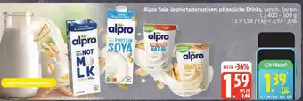 Edeka Alpro Soja-Joghurtalternativen, pflanzliche Drinks Angebot