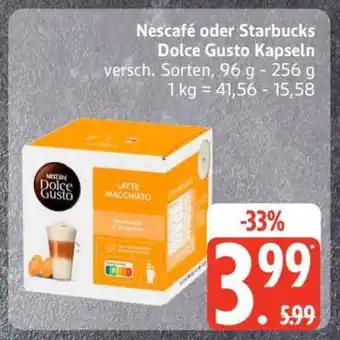 Edeka Nescafé oder Starbucks Dolce Gusto Kapseln Angebot