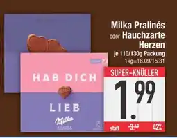 Edeka MILKA Pralinés oder Hauchzarte Herzen Angebot