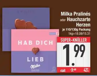 Edeka MILKA Pralinés oder Hauchzarte Herzen Angebot