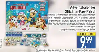 Edeka Adventskalender Stitch oder Paw Patrol Angebot