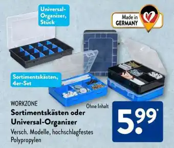 Aldi Süd WORKZONE Sortimentskästen oder Universal-Organizer Angebot