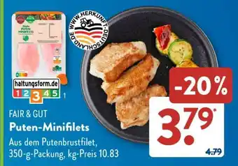Aldi Süd FAIR & GUT Puten-Minifilets Angebot