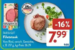 Aldi Süd FAIR & GUT Filetsteak Angebot