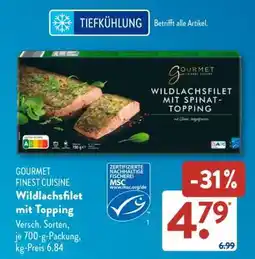 Aldi Süd GOURMET FINEST CUISINE Wildlachsfilet mit Topping Angebot