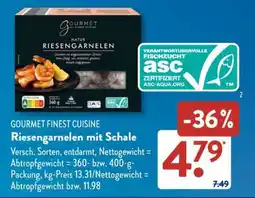 Aldi Süd GOURMET FINEST CUISINE Riesengarnelen mit Schale Angebot