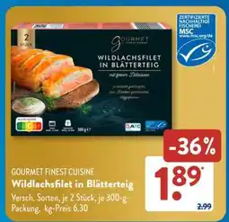 Aldi Süd GOURMET FINEST CUISINE Wildlachsfilet in Blätterteig Angebot