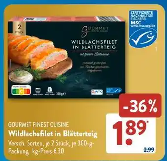 Aldi Süd GOURMET FINEST CUISINE Wildlachsfilet in Blätterteig Angebot