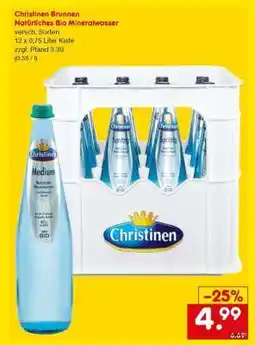 Netto Marken-Discount Christinen Brunnen Natürliches Bio Mineralwasser Angebot