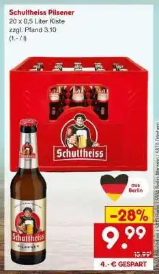 Netto Marken-Discount SCHULTHEISS Pilsener Angebot
