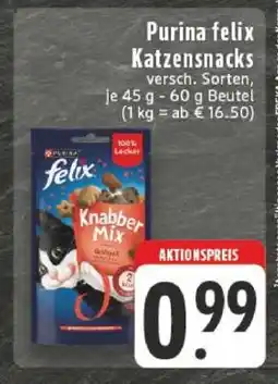 Edeka Purina Felix Katzensnacks Angebot