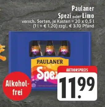 Edeka Paulaner Spezi oder Limo Angebot