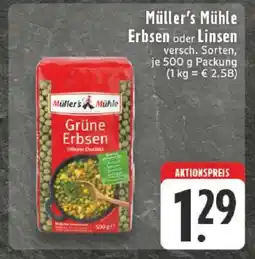 Edeka Müller's Mühle Erbsen oder Linsen Angebot