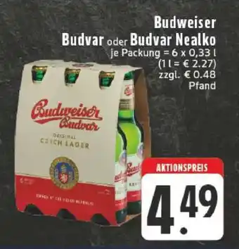 Edeka Budweiser Budvar oder Budvar Nealko Angebot