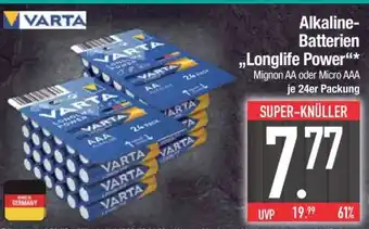 Edeka VARTA Alkaline-Batterien 'Longlife Power' Angebot