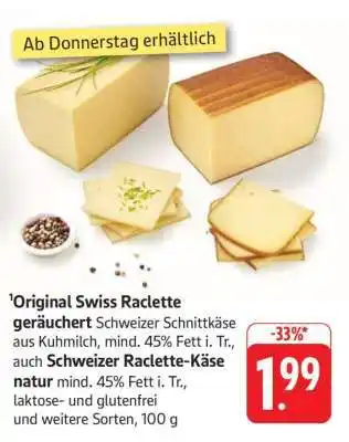 Edeka Original Swiss Raclette geräuchert Angebot