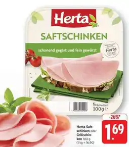 Edeka Herta Saftschinken oder Grillschinken Angebot