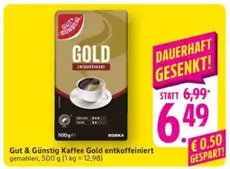 Edeka Gut & Günstig Kaffee Gold entkoffeiniert Angebot