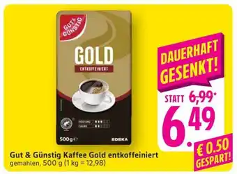 Edeka Gut & Günstig Kaffee Gold entkoffeiniert Angebot