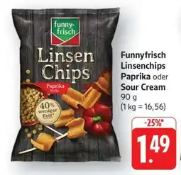 Edeka Funnyfrisch Linsenchips Paprika oder Sour Cream Angebot