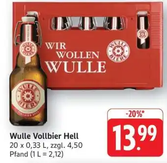 Edeka Wulle Vollbier Hell Angebot